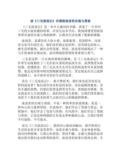读《三毛流浪记》有感流浪者的乐观与勇敢