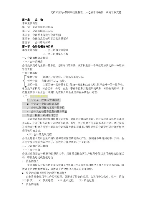 会计从业资格考试教材电子版会计基础