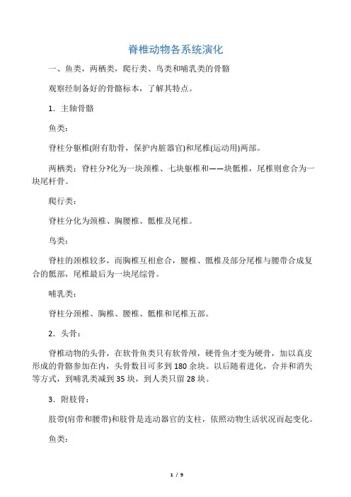 脊椎动物各系统演化