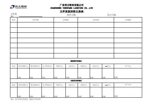 GDTF-Q-T015 文件发放回收记录表 REV.01