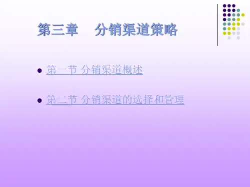 第三章分销渠道策略