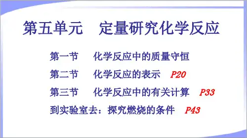 鲁教版九年级化学上册第五单元定量研究化学反应 教学课件