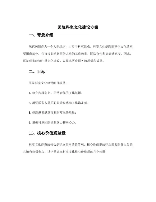 医院科室文化建设方案