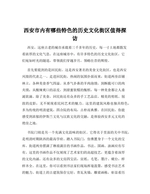 西安市内有哪些特色的历史文化街区值得探访