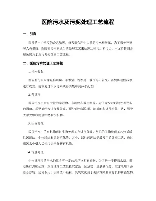 医院污水及污泥处理工艺流程