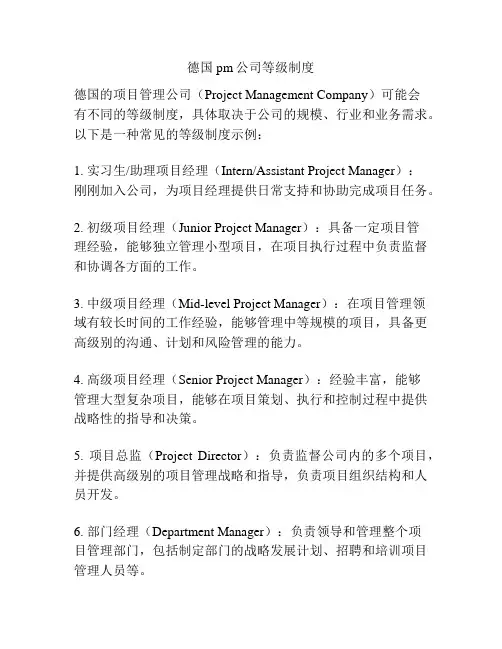 德国pm公司等级制度