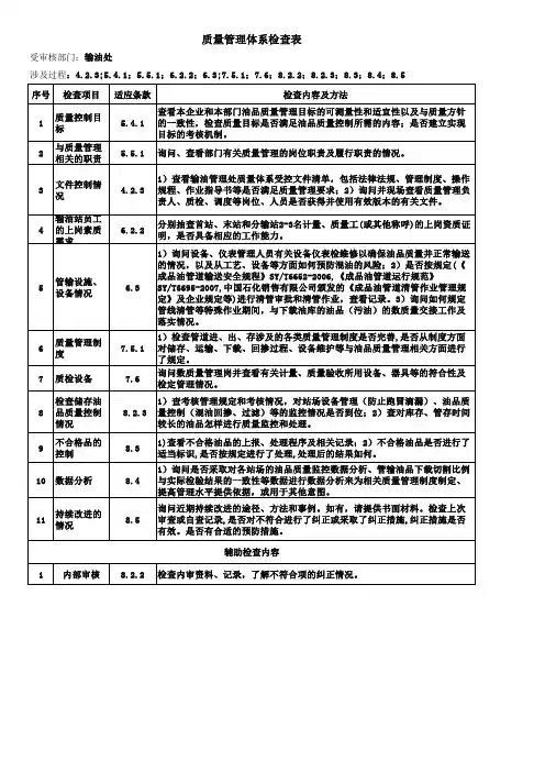 ISO9000检查表