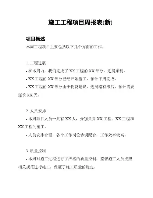 施工工程项目周报表(新)