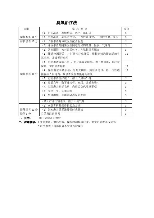 臭氧治疗法护理操作规范