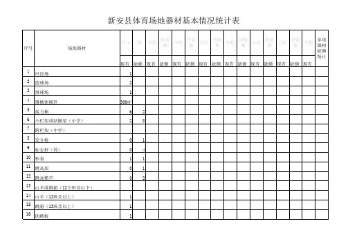 体育场地器材基本情况统计表