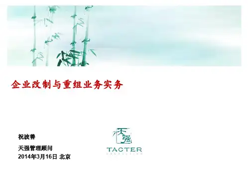(祝波善)企业改制与重组业务实务