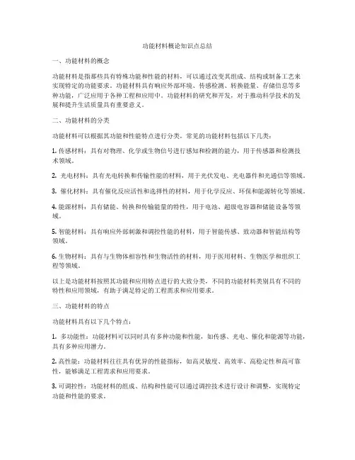 功能材料概论知识点总结