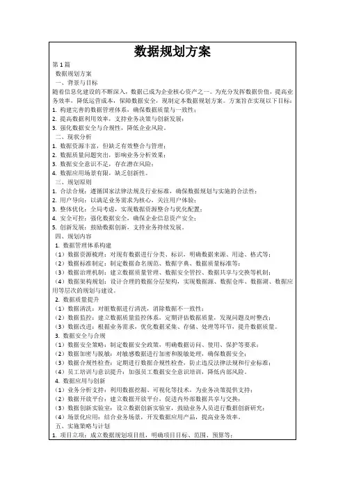 数据规划方案