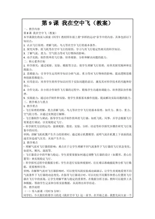 第9课我在空中飞(教案)