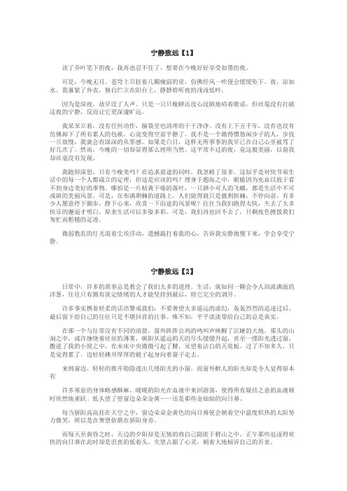 宁静致远作文

