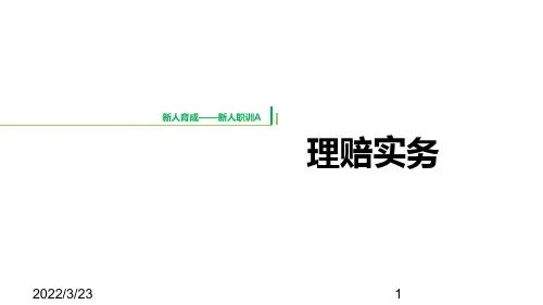 新人衔接培训理赔实务页PPT课件