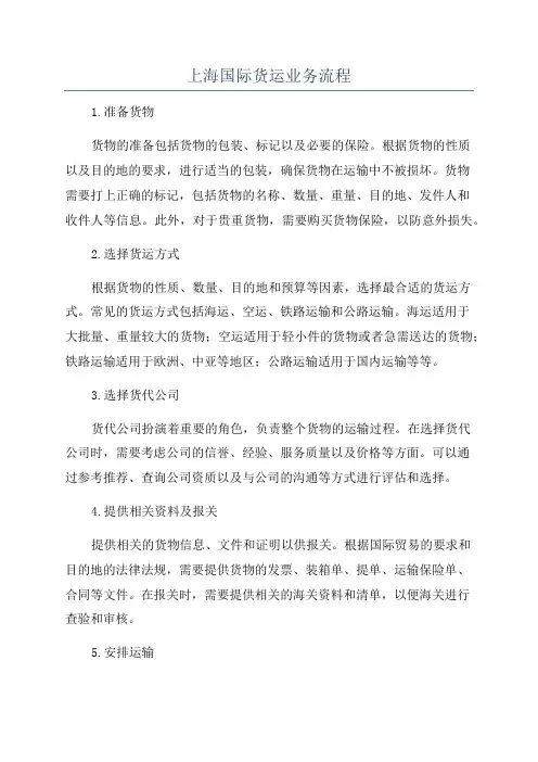 上海国际货运业务流程