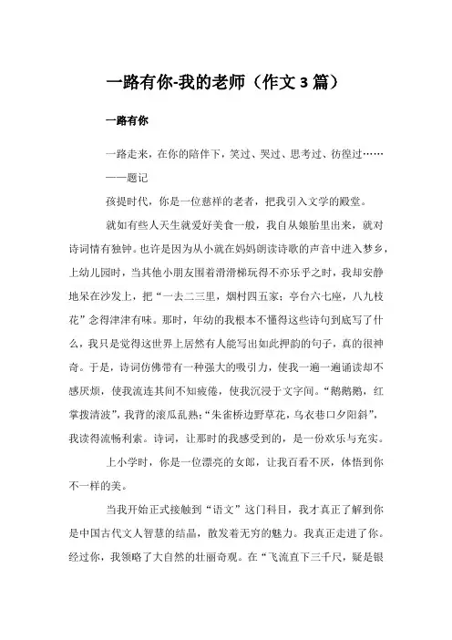一路有你-我的老师(作文3篇)