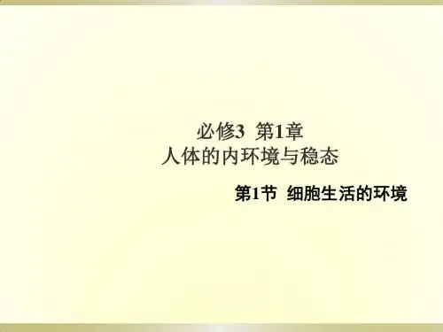 人教版高中生物必修三课件1.1《细胞生活的环境》课件(共19张PPT)