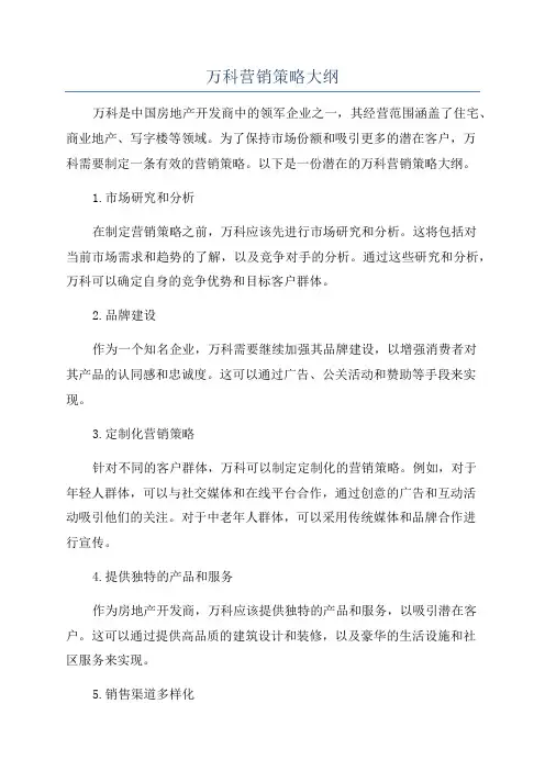 万科营销策略大纲