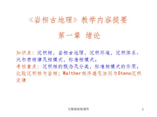 岩相古地理课程小结ppt课件