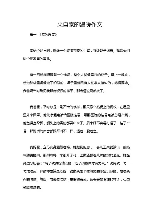 来自家的温暖作文