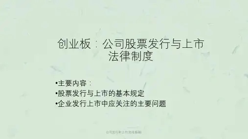公司发行和上市(创业板稿)课件