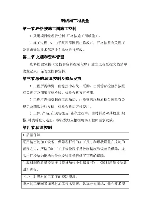 钢结构工程质量