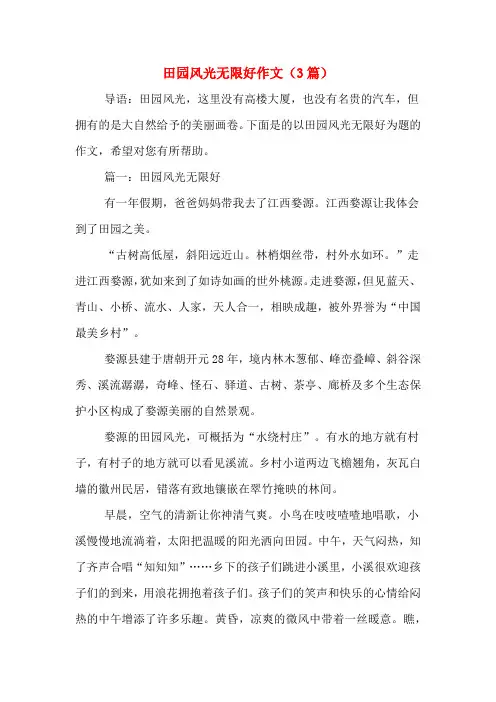 田园风光无限好作文(3篇)