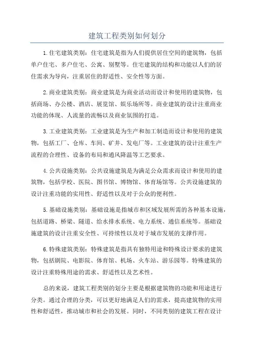 建筑工程类别如何划分