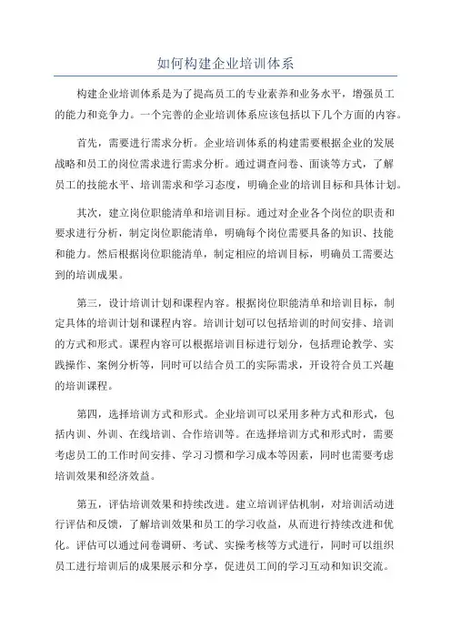 如何构建企业培训体系