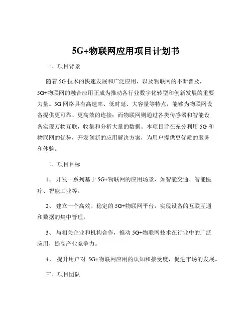 5G+物联网应用项目计划书