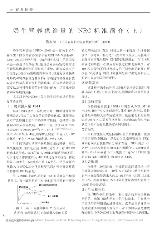 奶牛营养供给量的NRC标准简介_上_