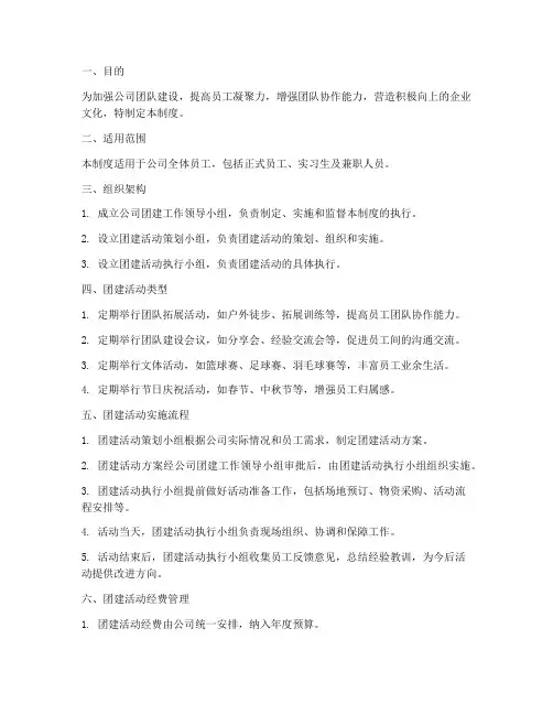 公司团建内部管理制度