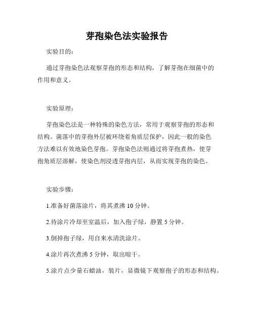 芽孢染色法实验报告