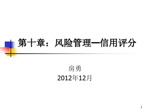 第十章风险管理2-信用评分