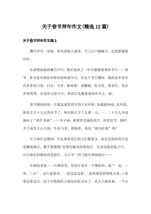 关于春节拜年作文(精选12篇)
