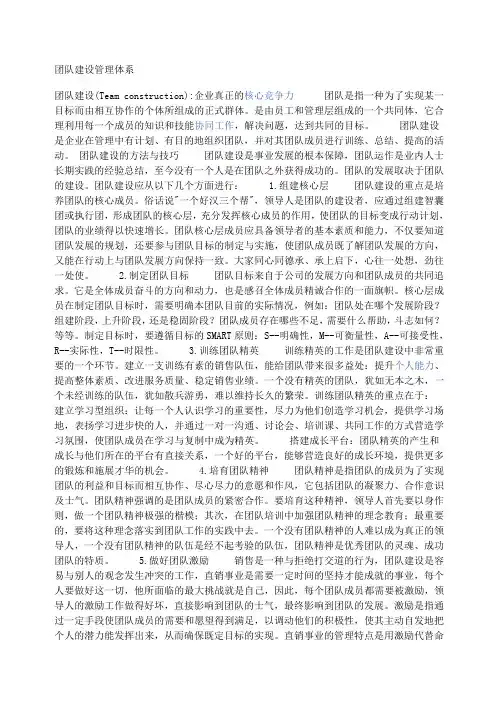 团队建设管理体系