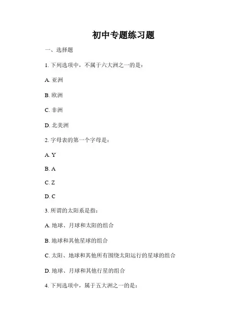 初中专题练习题