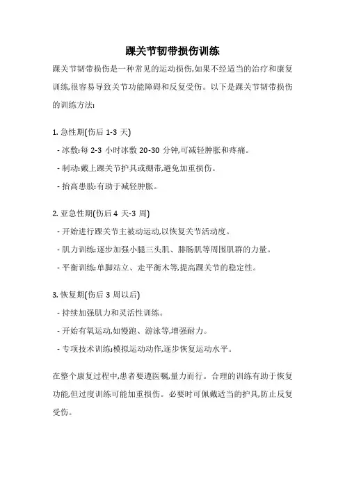 踝关节韧带损伤训练