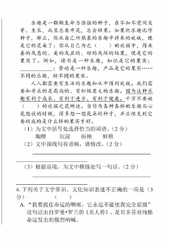 江苏省徐州市中考语文试卷高三复习后附答案解析