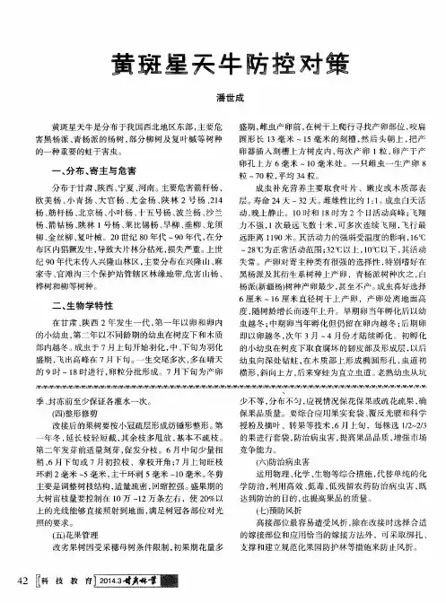 黄斑星天牛防控对策