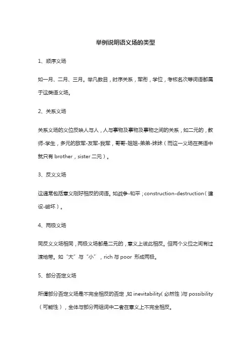 举例说明语义场的
