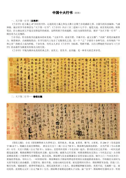 中国十大行书(附图)