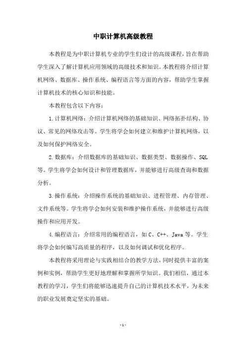 中职计算机高级教程