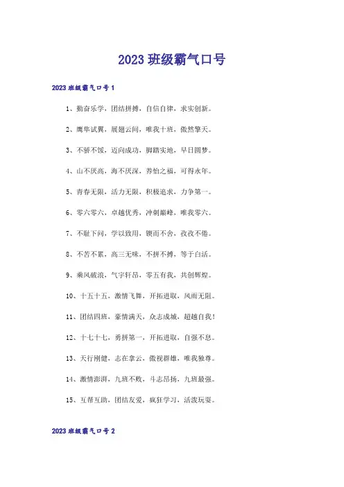 2023班级霸气口号_4