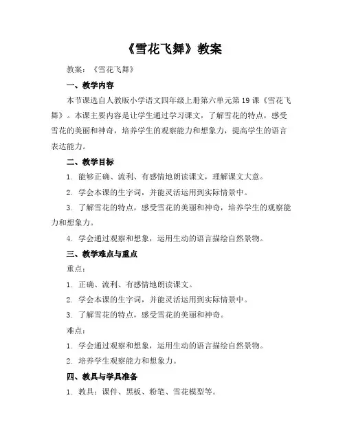 《雪花飞舞》教案