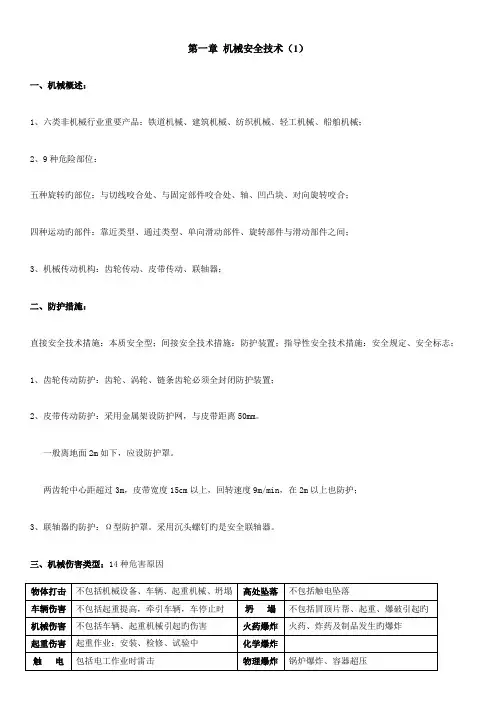 2023年注册安全工程师安全技术笔记个人总结