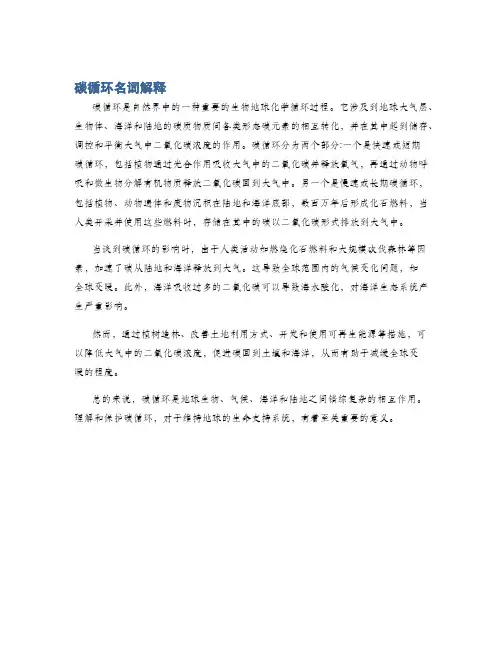 碳循环名词解释