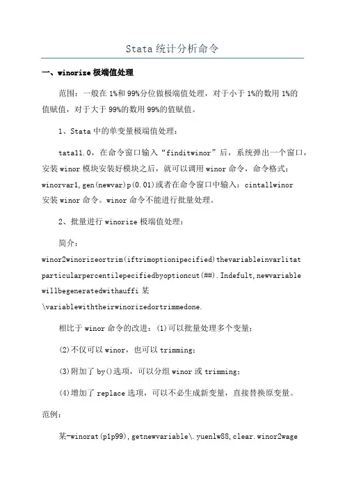 Stata统计分析命令